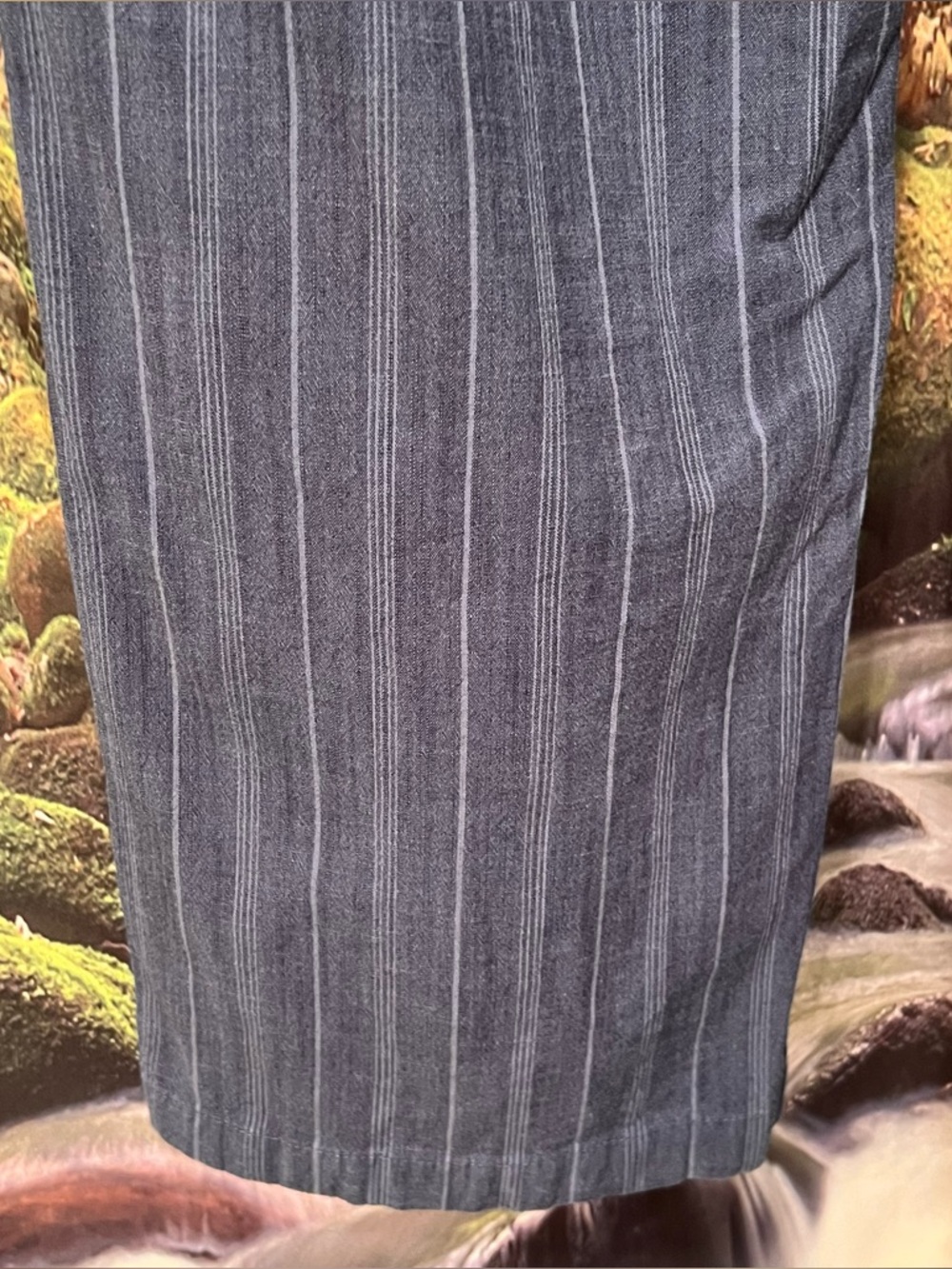 LL Bean Favorite Fit Pants cotton striped navy - Picture 6 of 14
